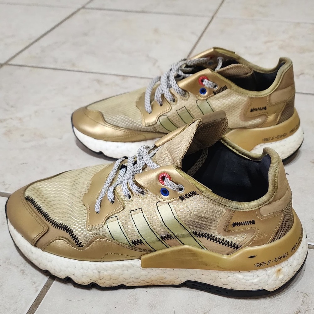 Adidas x Star Wars LIMITED EDITION Nite Jogger 'C-3PO' Sneakers Gold Size 8.5 - Picture 2 of 10
